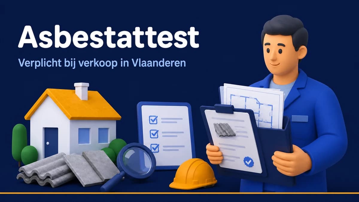 Asbestdeskundige met woning, beschermingsmiddelen en officieel asbestattest