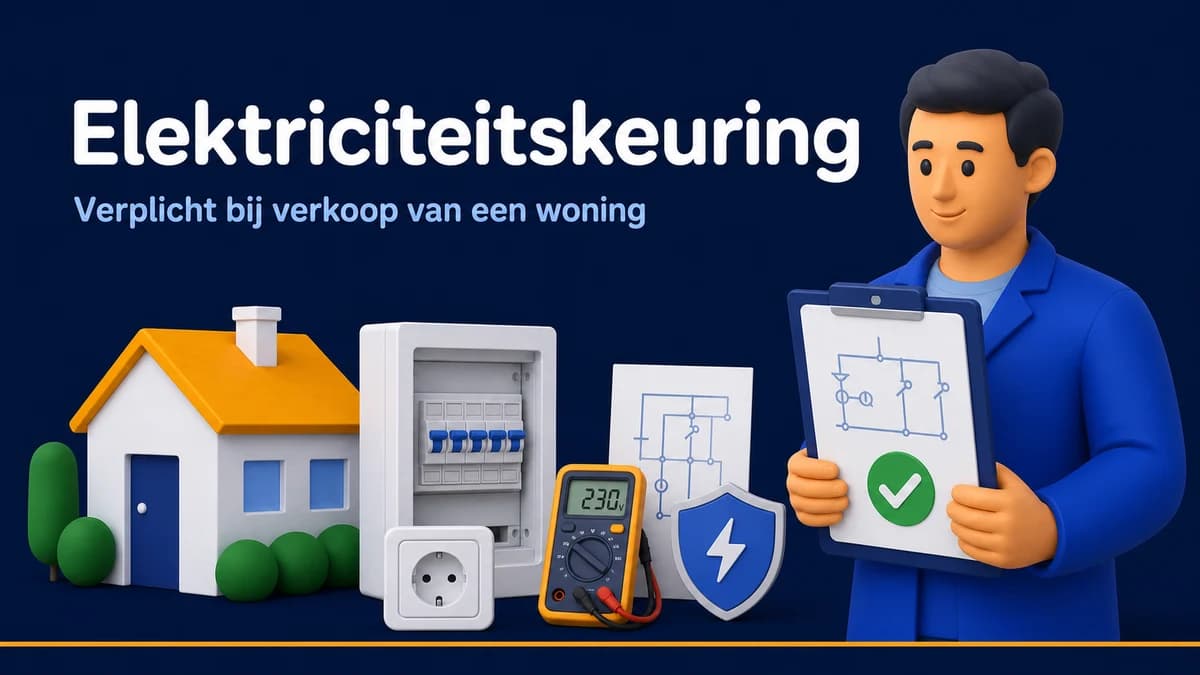 Erkend controleur inspecteert een woning, zekeringkast, stopcontact en elektrisch schema
