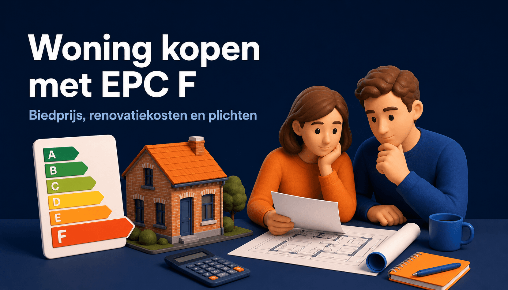 Koppel berekent de biedprijs en renovatiekosten van een woning met EPC F